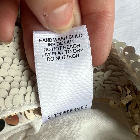 Chelsea & Violet Cream and Gold Flip Sequin Midi Skirt 10 - Picture 9 of 14